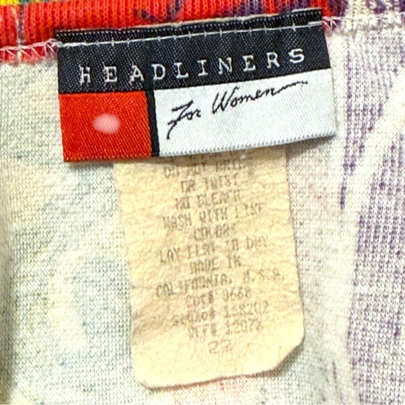 Vintage Headliners for Women Oversized Shirt 80s Geometric Abstract Print XXL - Picture 4 of 5